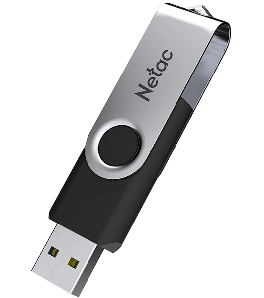 Флешка USB Netac U505 (NT03U505N-008G-20BK), 8Gb, USB 2.0, R/W 70/30, черный/серебристый