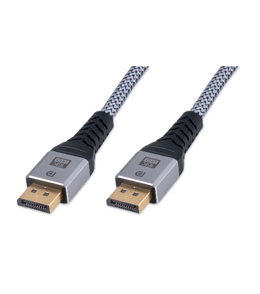 Кабель DisplayPort Cablexpert CCP-DP16K-1M, 20M/20M, v2.1, 16K, медь, тройной экран, позол.контакты, нейлон.оплетка, метал.коннекторы, 1м, черный, коробка