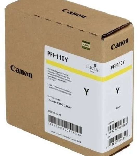 Картридж струйный Canon PFI-110 Y 2367C001 желтый (160мл) для Canon TX-2000/TX-3000/TX-4000
