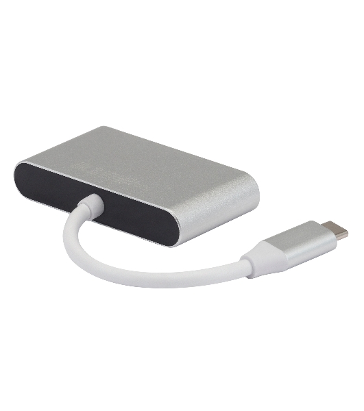 Кард-ридер Digma CR-С2501-S/серебристый/SD/TF/micro-SD/USB Type-C/алюминий