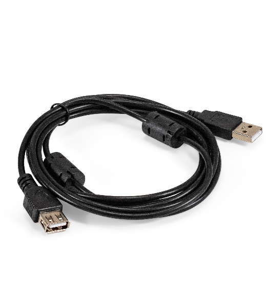Удлинитель USB 2.0 ExeGate EX-CCF-USB2-AMAF-2.0F (Am/Af, позолоченные контакты, ферритовые кольца, 2м)