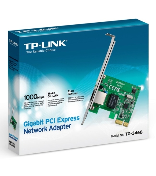 Сетевая карта TP-Link TG-3468 SOHO 32bit Gigabit PCIe, Realtek RTL8168B chipset