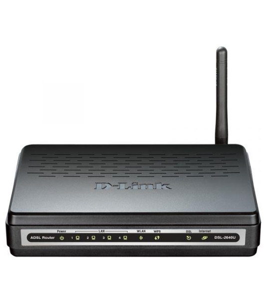 Роутер беспроводной D-Link DSL-2640U/R1A ADSL2+ черный ANNEX А