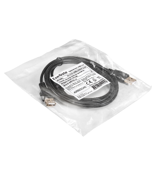 Удлинитель USB 2.0 ExeGate EX-CCF-USB2-AMAF-2.0F (Am/Af, позолоченные контакты, ферритовые кольца, 2м)