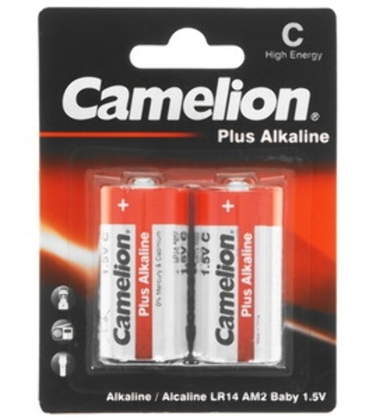Элемент питания алкалиновый Camelion LR LR14 BL-2 (блист.2шт) 1.5 В