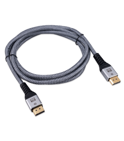 Кабель DisplayPort Cablexpert CCP-DP16K-2M, 20M/20M, v2.1, 16K, медь, тройной экран, позол.контакты, нейлон.оплетка, метал.коннекторы, 2м, черный, коробка