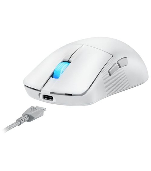 Мышь беспроводная ASUS ROG Harpe Ace Mini белый, 42000 dpi, радиоканал, Bluetooth, USB, кнопки - 5