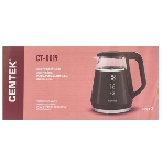 Чайник Centek CT-0019, 1100 Вт, стекло, черный и серебристый, фото10