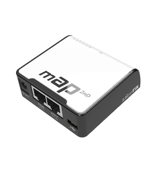 Беспроводной маршрутизатор MikroTik RBmAP2nD 802.11n 300Mbps 2.4 ГГц -1xLAN PoE белый