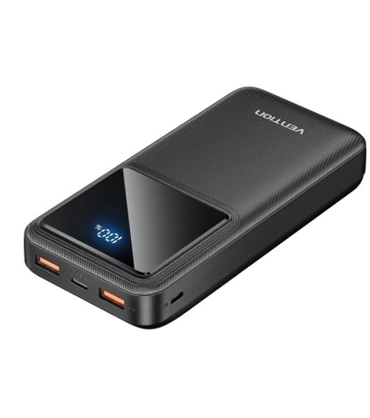 Портативный аккумулятор Vention 20000mAh(M/C-A/A)22.5W Черный с LED Дисплеем