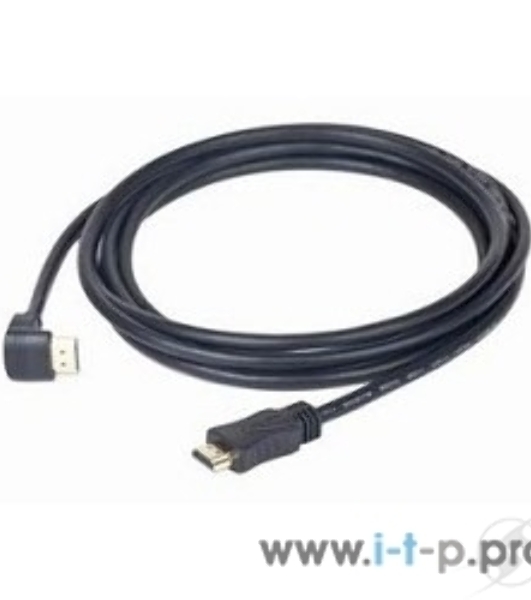 Кабель Cablexpert HDMI CC-HDMI490-15, 19M/19M, v2.0, медь, позол.разъемы, экран, угловой, 4.5м, черный, пакет