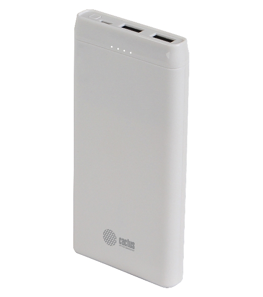 Портативный аккумулятор Cactus CS-PBFSMT-10000 10000mAh 2.1A 2xUSB белый