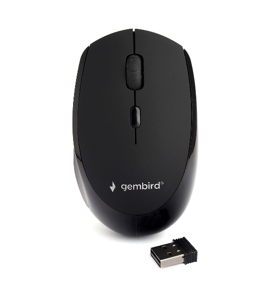 Мышь беспроводная Gembird MUSW-354 черный, 1600 dpi, радиоканал, USB, кнопки - 4