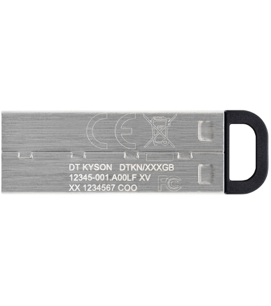 Флешка USB Kingston DataTraveler KYSON (DTKN/128 Gb), 128Gb, USB 3.2 Gen 1, R/W 200/60, серебристый/черный