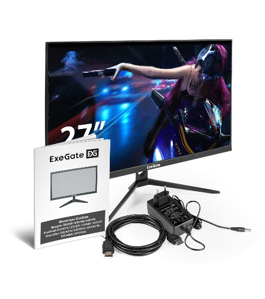 Монитор 27' ExeGate SmartView EZ2707A IPS 1920x1080, 75 Гц, 5 мс, 16:9, 250 кд/м2, 1xHDMI, 1xVGA, 1x3.5 мм, черный