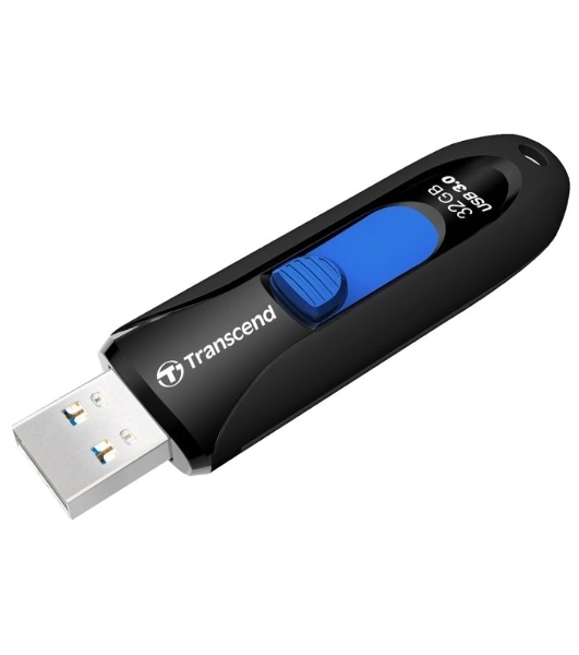 Флешка USB Transcend Jetflash 790 (TS32GJF790K), 32Gb, USB 3.0, R/W 70/25, черный/синий
