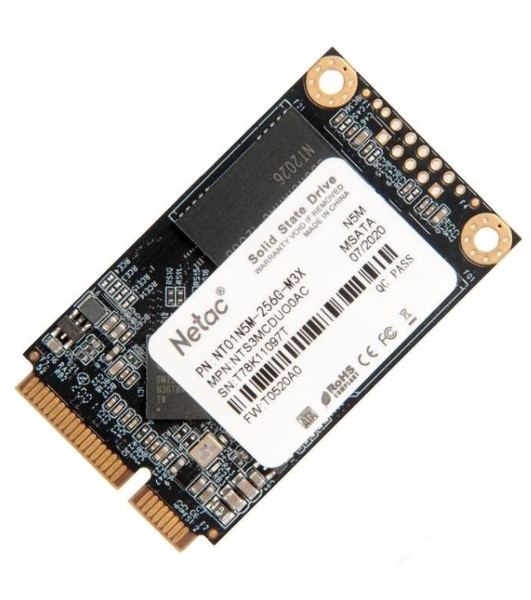 Накопитель SSD Netac N5M, 256Gb, mSATA, R/W 560/520