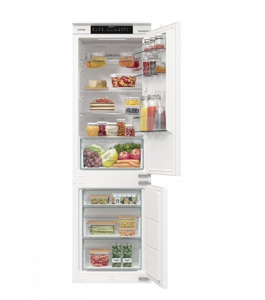 Встраиваемый холодильник Gorenje NRKI517141 белый двухкамерный 175/68 л морозилка снизу, No Frost