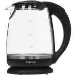 Электрочайник Centek CT-0015 черный/прозрачный, 2.0 л, 2200 Вт, скрытый нагревательный элемент, фото9
