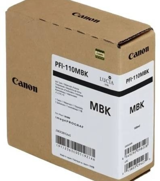 Картридж струйный Canon PFI-110 MBK 2363C001 черный матовый (160мл) для Canon TX-2000/TX-3000/TX-4000