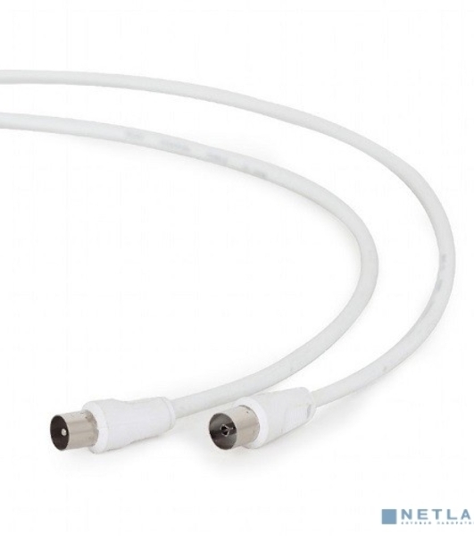 Кабель телевизионный Cablexpert, CCV-515-W-5M, Coaxial M/F, белый, 5м