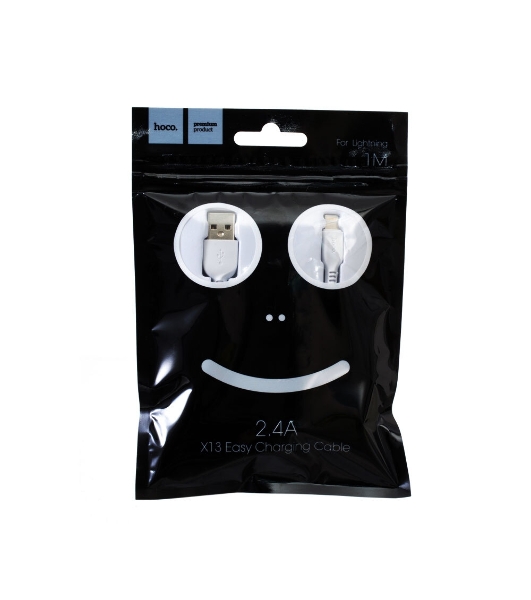 Кабель USB 2.0 HOCO X13, AM/Lightning M, белый, 1м