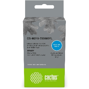 Картридж ленточный Cactus CS-M210-750595YL черный шрифт, желтый фон (19.1 мм, 6.4 м) для Brady M210/M211/M210-LAB
