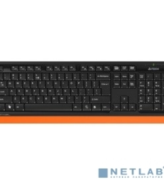 Комплект клавиатура+мышь A4Tech FStyler FG1010 беспроводной, USB, 2000 DPI, чёрный/оранжевый