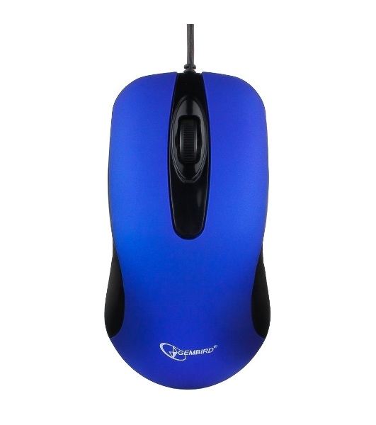 Мышь проводная Gembird MOP-400-B синий, 1000 dpi, USB, кнопки - 3