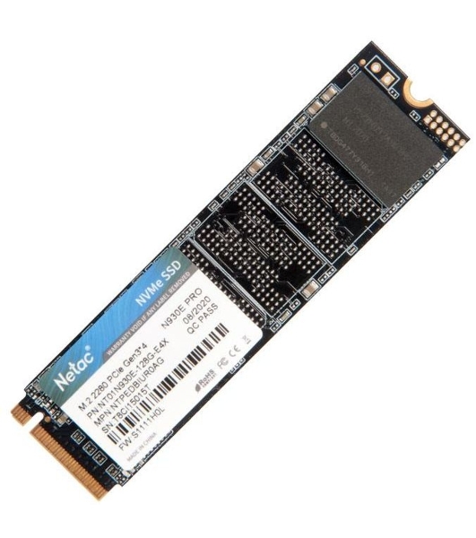 Накопитель SSD Netac N930E Pro, 128Gb, PCIe 3.1 x4, M.2 2280, NVMe, R/W 970/650