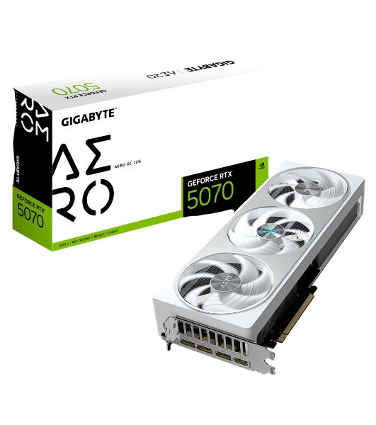 Видеокарта Gigabyte PCI-E GV-N5070AERO OC-12GD 1.0 NVIDIA GeForce RTX 5070 12Gb 192bit GDDR7 2805/28000 HDMIx1 DPx3 HDCP Ret