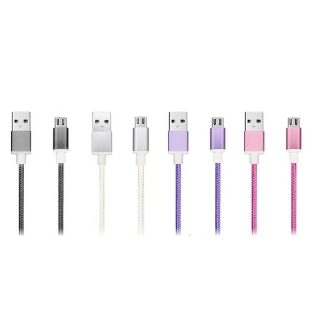 Кабель USB ACD-Style Lightning - USB-A 2-сторонние коннекторы, нейлон, 1м, фиолетовый