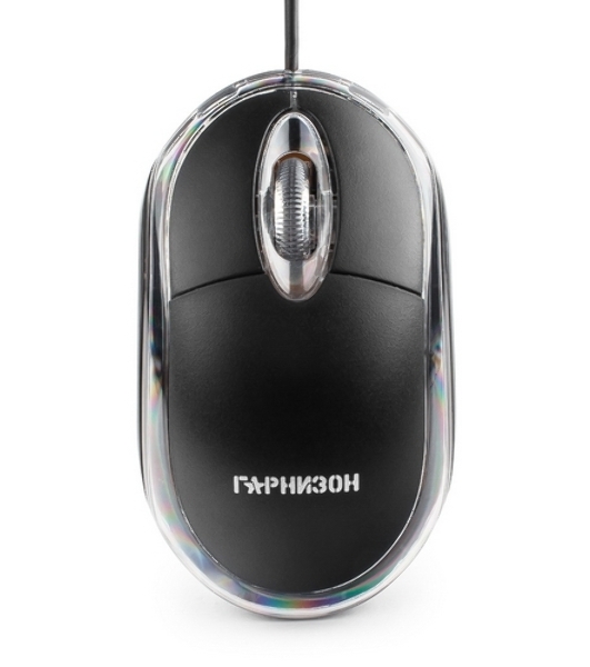 Мышь проводная Гарнизон GM-100 черный, 1000 dpi, USB, кнопки - 3