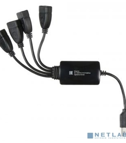 USB-концентратор Buro BU-HUB4-0.3-U2.0-Splitter, USB 2.0, USB 4 порта, USB