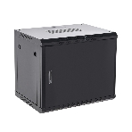 Шкаф коммутационный Rexant настенный 9U 400x542 мм пер. дв. металл черный, фото 1