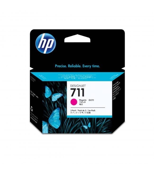 Картридж струйный HP №711 CZ135A пурпурный x3уп. для HP DJ T120/T520