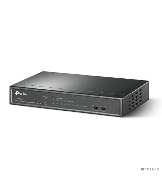 Коммутатор TP-Link 8-Port 10/100Mbps Unmanaged Switch with 4-Port PoE, metal case, desktop mount, PoE budget 41W.