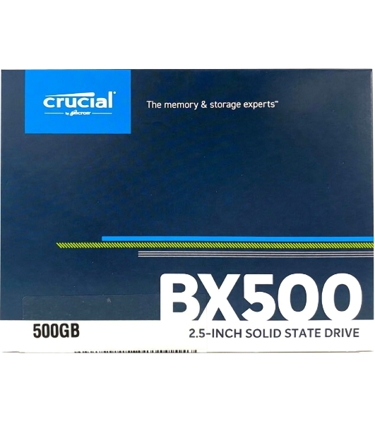 Накопитель SSD Crucial BX500, 500Gb, 2.5', SATA III, R/W 550/500