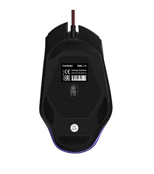 Мышь проводная ExeGate Gaming Standard Laser GML-14 черный, 4000 dpi, USB, кнопки - 8