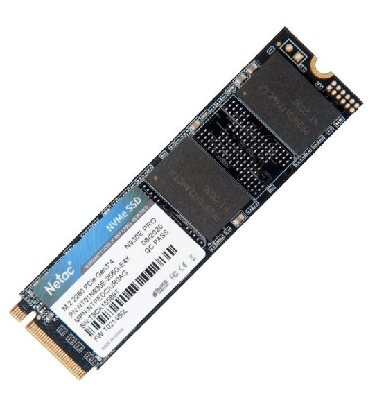 Накопитель SSD Netac N930E Pro, 256Gb, PCIe 3.1 x4, M.2 2280, NVMe, R/W 2040/1270