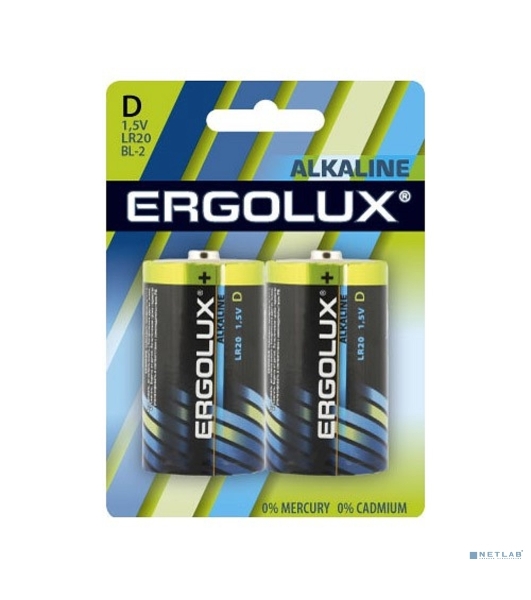 Элемент питания алкалиновый Ergolux LR20 BL-2 LR20 BL-2 1.5В Alkaline (блист.2шт)