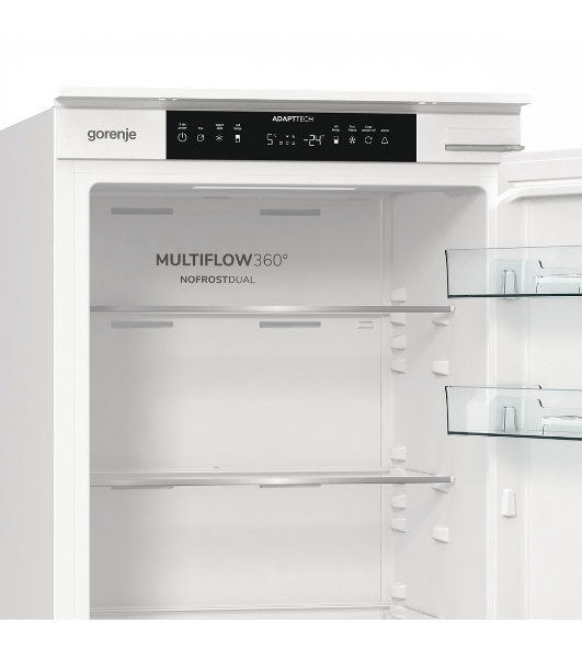 Встраиваемый холодильник Gorenje NRKI517141 белый двухкамерный 175/68 л морозилка снизу, No Frost
