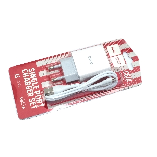 Блок питания (сетевой адаптер) HOCO C81A Asombroso single 1xUSB с кабелем Micro-USB, 2.1A, 10W