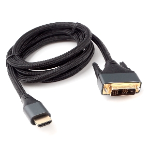 Кабель HDMI-DVI Cablexpert CC-HDMI-DVI-4K-6, 19M/19M, single link, 4K, медь, нейлоновая оплетка, метал.разъемы, 1.8м, черный, коробка