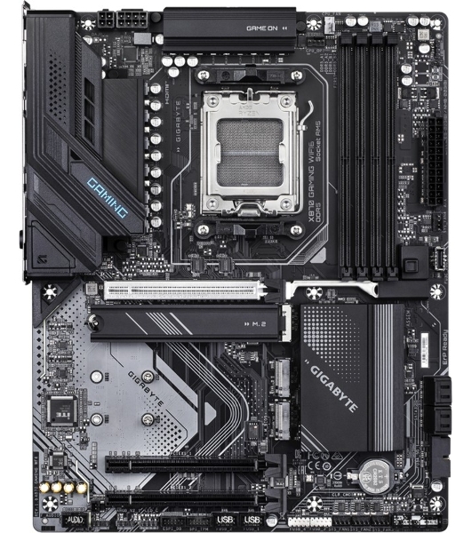 Материнская плата Gigabyte X870 GAMING WIFI6, AM5, AMD X870, 4xDDR5, 4xSATA, 3xM.2, 1xPCIe 5.0 x16, 2xPCIe 3.0 x1, 1xHDMI, 2xUSB-C (DisplayPort Alt Mode), 1x2.5Gb LAN, Wi-Fi 6, Bluetooth 5.3, 2xUSB-C 40Gbps, 1xUSB-A 10Gbps, 3xUSB-A 5Gbps, 4xUSB-A 2.0, 3x3.5 мм, 7.1, ATX