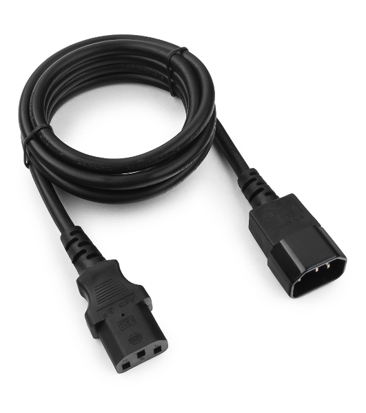 Кабель питания сист.блок-монитор Cablexpert PC-189-1-1.8M, 1.8м, C13-C14, 3x1кв.мм., черный, с заземлением