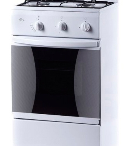 Плита комбинированная Flama CK 2202 W белый, конфорок 2 шт, духовка 30 л, 50 см x 85 см x 38 см