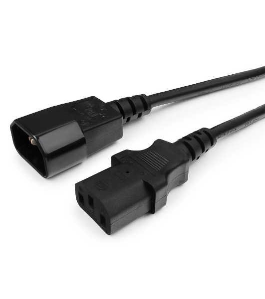Кабель питания сист.блок-монитор Cablexpert PC-189-1-1.8M, 1.8м, C13-C14, 3x1кв.мм., черный, с заземлением