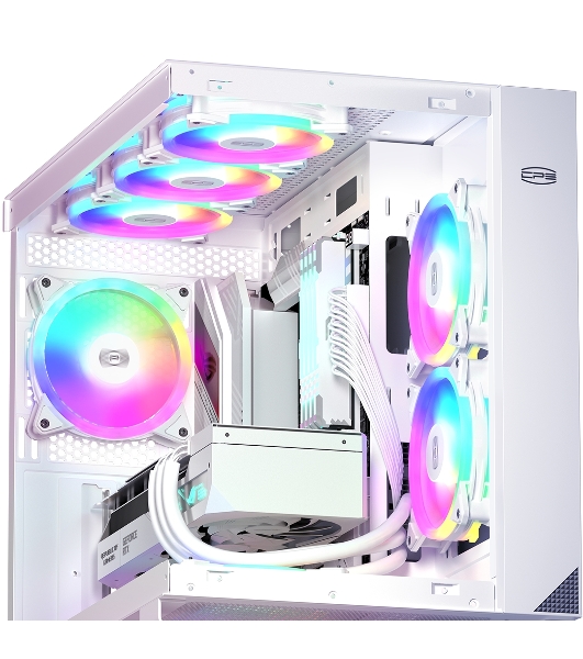 Вентилятор для корпуса PCCooler F3 T120 ARGb белый, 120 мм, 1800 об/мин, 21.6 дБ, 4 pin