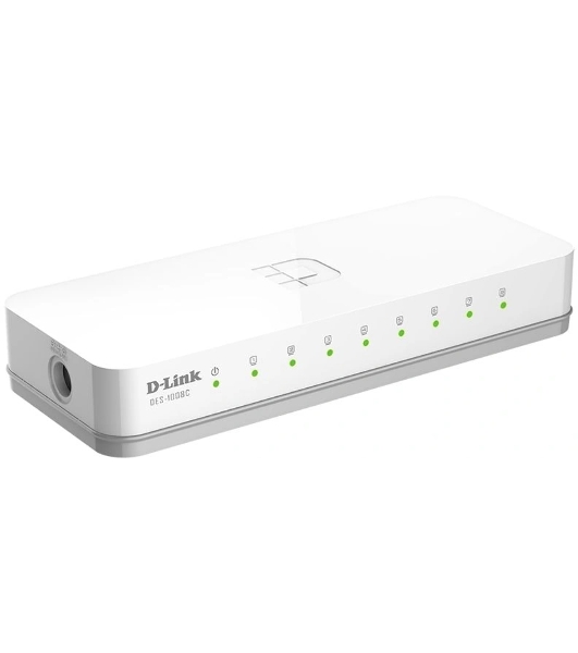 Коммутатор D-Link DES-1008C/F6/E, 8×100 Мбит/с, неуправляемый